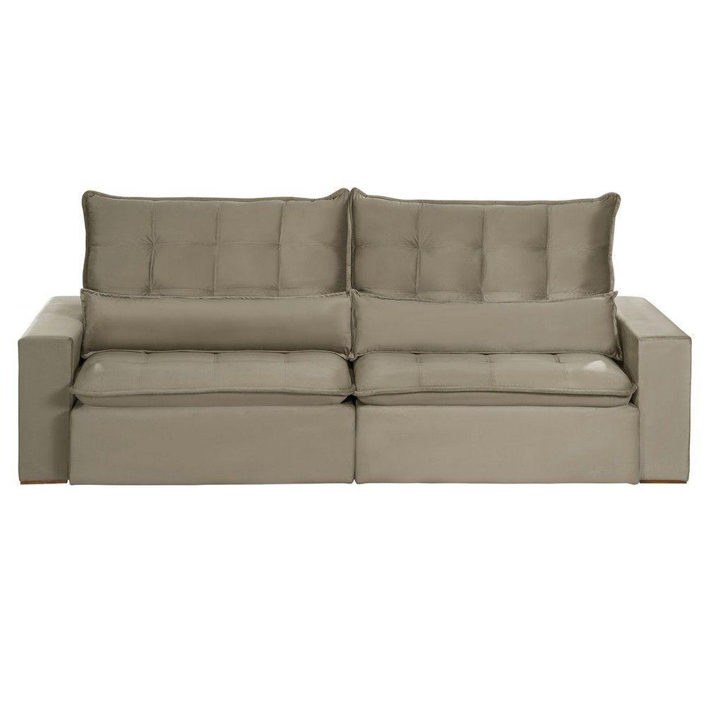 Sofá 5 Lugares 2.50 Mt Retrátil E Reclinável Sofatec Bege - 10