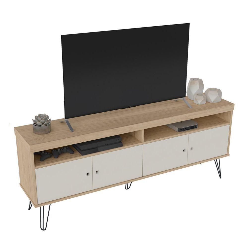 Rack Carvalho/off White Para Tv Até 60" Com Pés Metálicos - 9