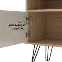 Rack Carvalho/off White Para Tv Até 60" Com Pés Metálicos - 3