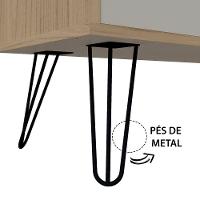 Rack Carvalho/off White Para Tv Até 60" Com Pés Metálicos