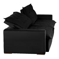 Sofá 6 Lugares 2,90Mt Com Molas Retrátil E Reclinável Preto