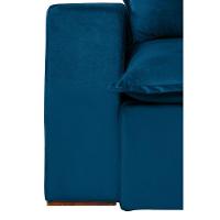 Sofá 5 Lugares 2,50 Mt Com Molas Retrátil E Reclinável Azul - 7