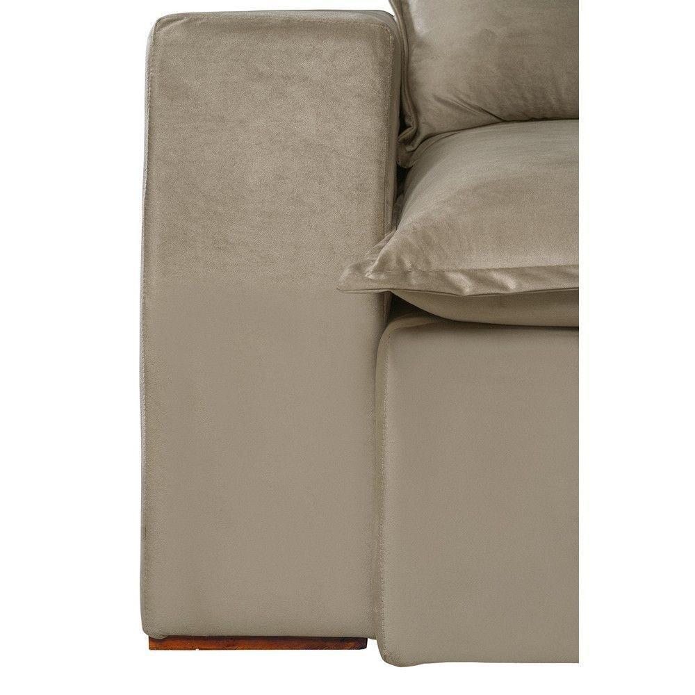 Sofá 6 Lugares 2,90Mt Com Molas Retrátil E Reclinável Bege - 7