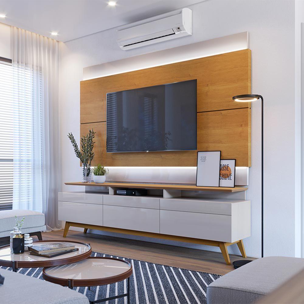 Rack Bancada 3 Gavetas Com Nicho 180cm Amy Off White/nature - 4