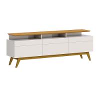 Rack Bancada 3 Gavetas Com Nicho 180cm Amy Off White/nature - 1