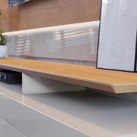 Rack Bancada 3 Gavetas Com Nicho 180cm Amy Off White/nature - 3