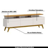 Rack Bancada 3 Gavetas Com Nicho 180cm Amy Off White/nature - 6