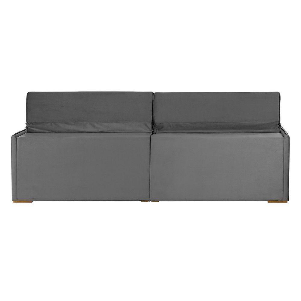 Sofá 5 Lugares 2.50 Mt Com Molas Retrátil E Reclinável Cinza - 2