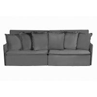 Sofá 5 Lugares 2.50 Mt Com Molas Retrátil E Reclinável Cinza - 10