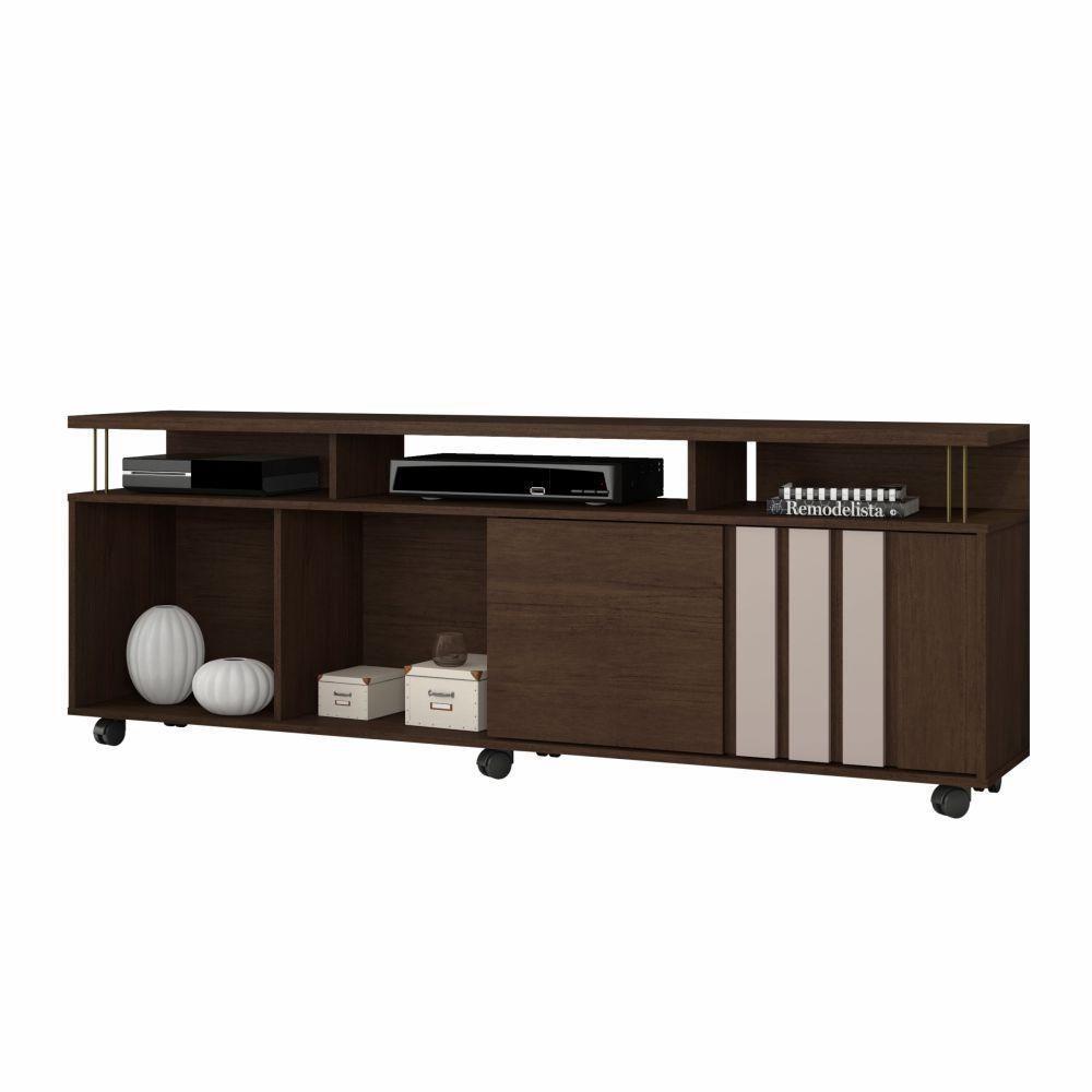 Rack Atraente Para Tv Até 75 Polegadas Jcm Movelaria Café Off White - 1