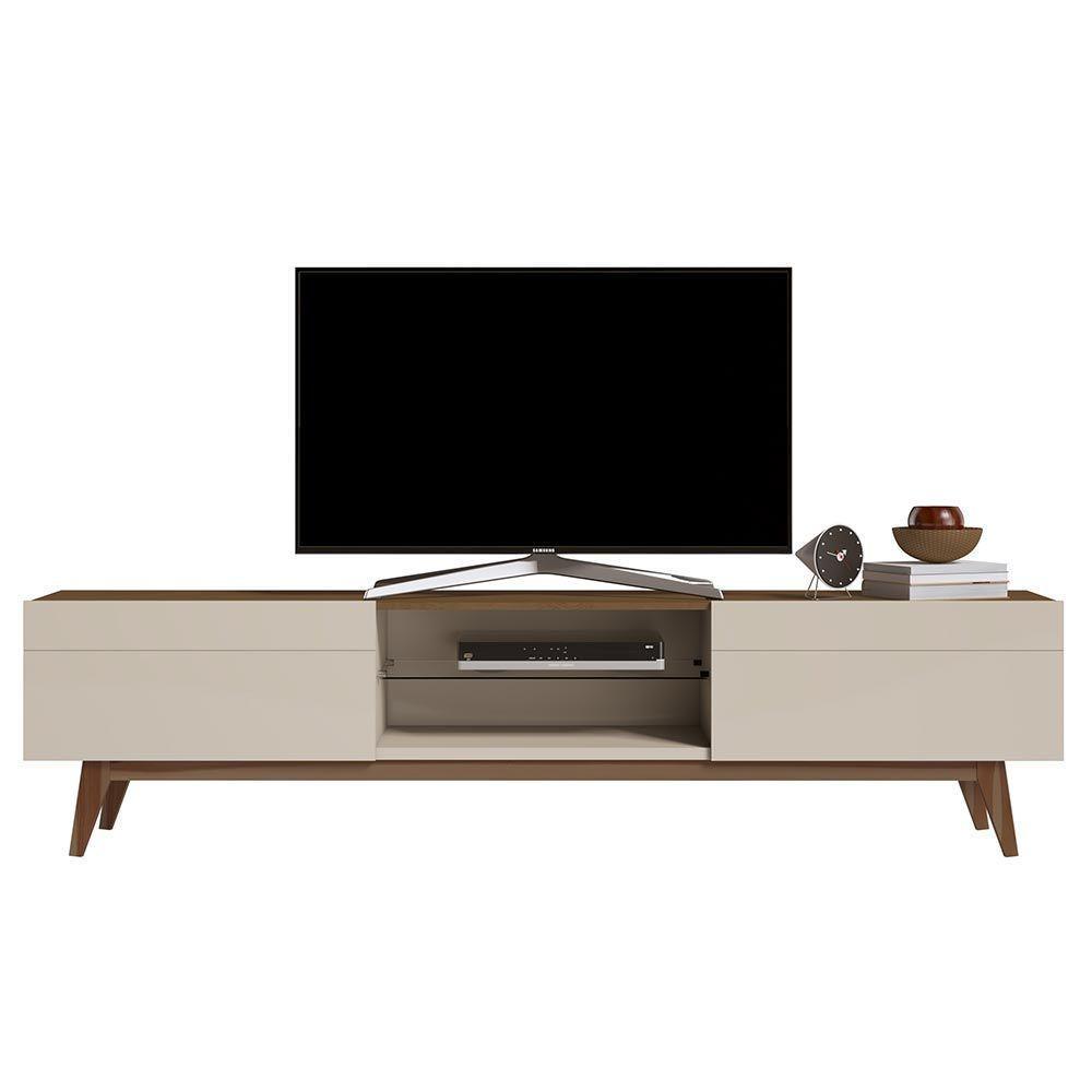 Rack Bancada 2 Gavetas 218cm Amy Off White/freijó - 2