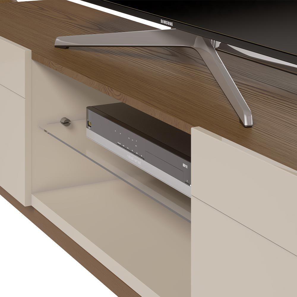 Rack Bancada 2 Gavetas 218cm Amy Off White/freijó - 3