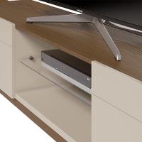 Rack Bancada 2 Gavetas 218cm Amy Off White/freijó - 3