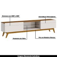 Rack Bancada 2 Gavetas 218cm Amy Off White/freijó - 6