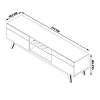 Rack Bancada 2 Gavetas 218cm Amy Off White/freijó - 7