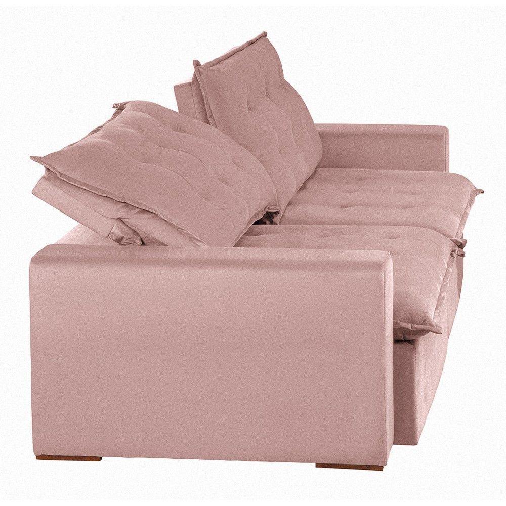 Sofá 5 Lugares 2,50 Mt Com Molas Retrátil E Reclinável Rose - 3