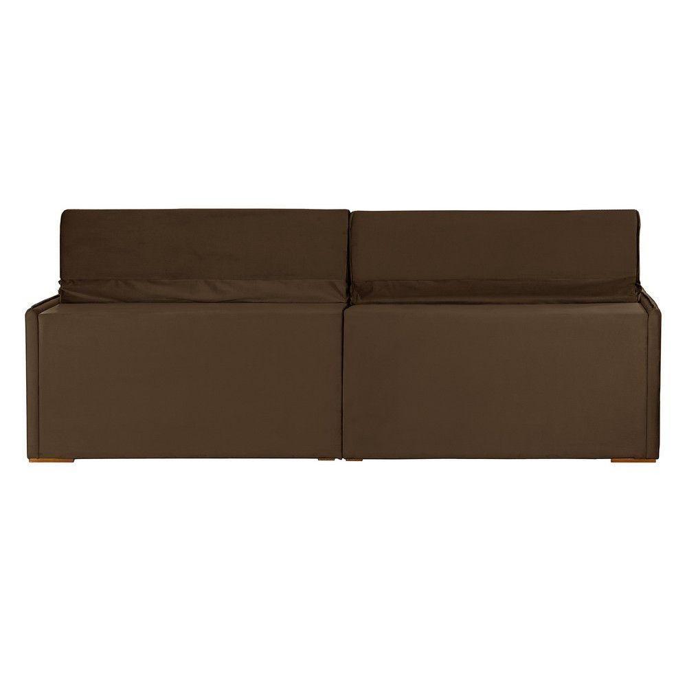 Sofá 5 Lugares Com Molas Retrátil E Reclinável Marrom - 2