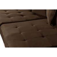 Sofá 5 Lugares Com Molas Retrátil E Reclinável Marrom - 7