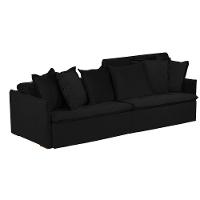 Sofá 5 Lugares 2.50 Mt Com Molas Retrátil E Reclinável Preto - 3