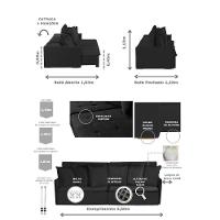 Sofá 5 Lugares 2.50 Mt Com Molas Retrátil E Reclinável Preto - 8