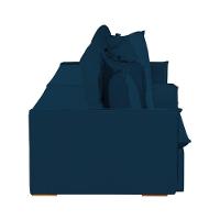 Sofá 5 Lugares 2.50 Mt Com Molas Retrátil E Reclinável Azul - 5