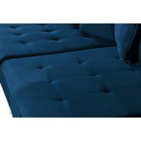 Sofá 5 Lugares 2.50 Mt Com Molas Retrátil E Reclinável Azul - 13