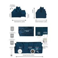 Sofá 5 Lugares 2.50 Mt Com Molas Retrátil E Reclinável Azul - 17