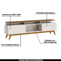 Rack Bancada 2 Gavetas Com Nicho 218cm Amy Off White/freijó - 3