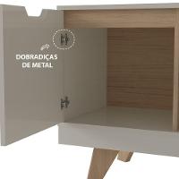 Rack Off White/carvalho Para Tv Até 60" 04 Portas 02 Gavetas - 2