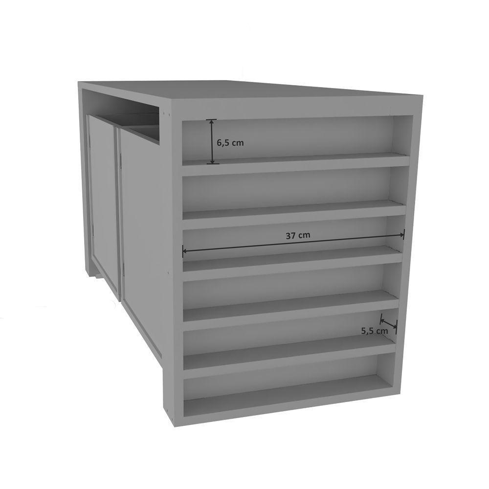 Rack Com Baús Porta Carrinhos E Livreiro Caleb Cinza 100% Mdf - 2