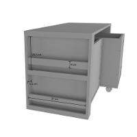 Rack Com Baús Porta Carrinhos E Livreiro Caleb Cinza 100% Mdf