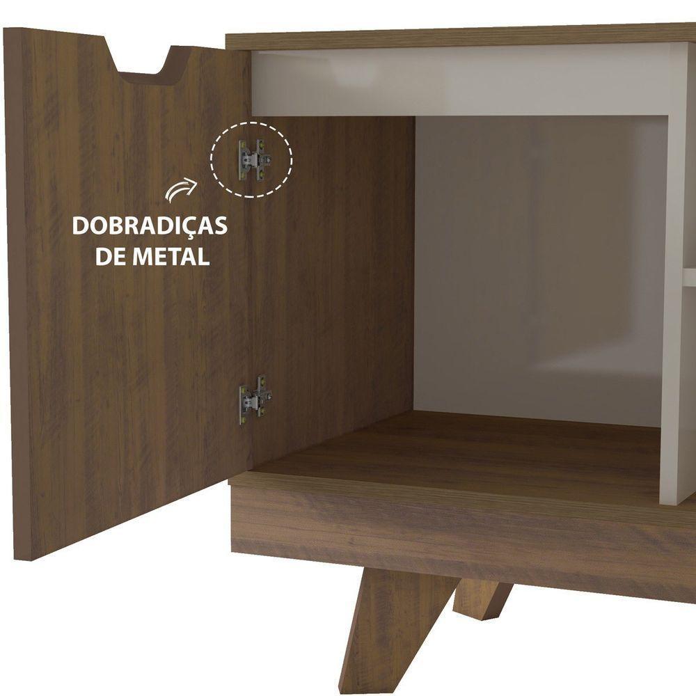 Rack Pinho/off White Para Tv Até 60" 04 Portas 02 Gavetas - 2