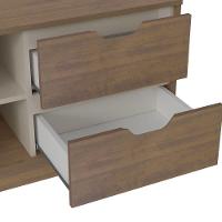 Rack Pinho/off White Para Tv Até 60" 04 Portas 02 Gavetas - 3