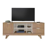 Rack Pinho/off White Para Tv Até 60" 04 Portas 02 Gavetas - 8