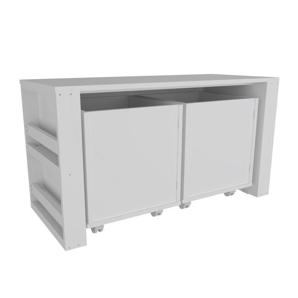 Rack De Baús Com Porta Livros Livreiro Duplo Cadu 100% Mdf - 3