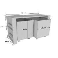 Rack De Baús Com Porta Livros Livreiro Duplo Cadu 100% Mdf - 2