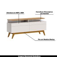 Rack Bancada 2 Gavetas Com Nicho 146cm Amy Off White/nature - 3