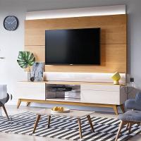 Rack Bancada 2 Gavetas 218cm Amy Off White/nature