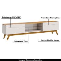 Rack Bancada 2 Gavetas 218cm Amy Off White/nature - 6
