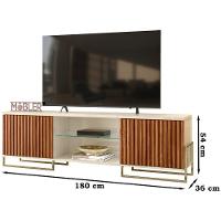 Rack Bancada Tv 75 Metha 180 Cm Cinamomo Mell Off White Mbl Cinamomo Mell Off White - 7