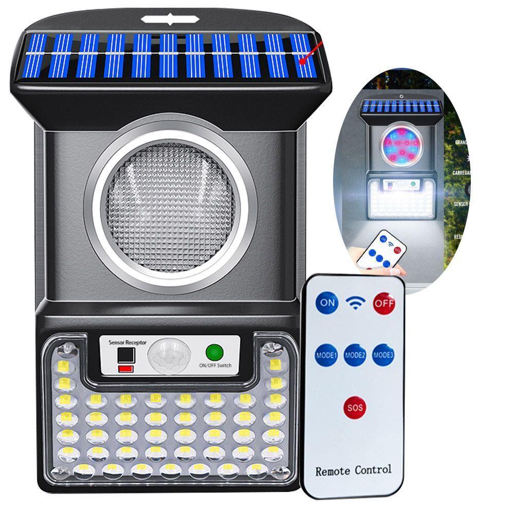 Luminaria Solar Sensor De Proximidade Led 4 Modos Spot Alta Garagem Potencia Jardins Estacionamento - 1