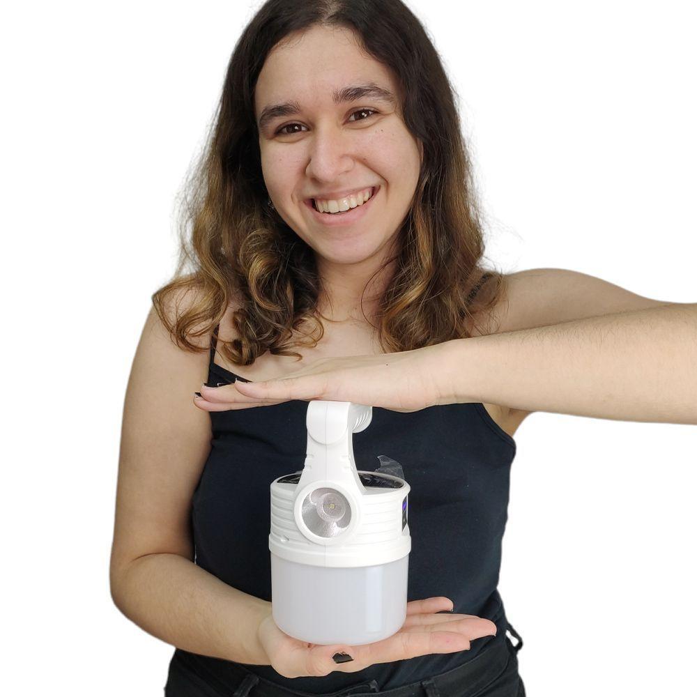 Luminaria Solar 2 Em 1 Lanterna Duplo Led Gancho Pendurar - 10