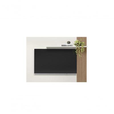Painel Suspenso Para Tv 1,20X90 Cm Off White Cristal/Ripado