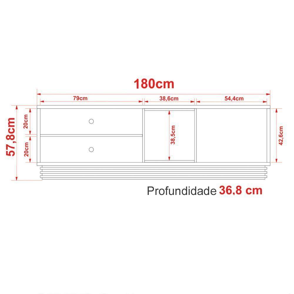 Rack 1 Porta Para Tv 42 Polegadas Ra2002  Off White Tecno Mobili  Off White - 3