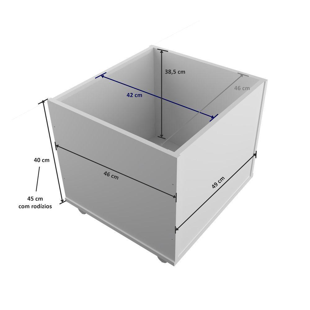 Rack Organizador Infantil Com Baús E Porta Livros E Carrinhos Kenji 100% Mdf - 3
