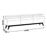 Rack Bancada 3 Gavetas Com Nicho 218cm Amy Off White/freijó - 5