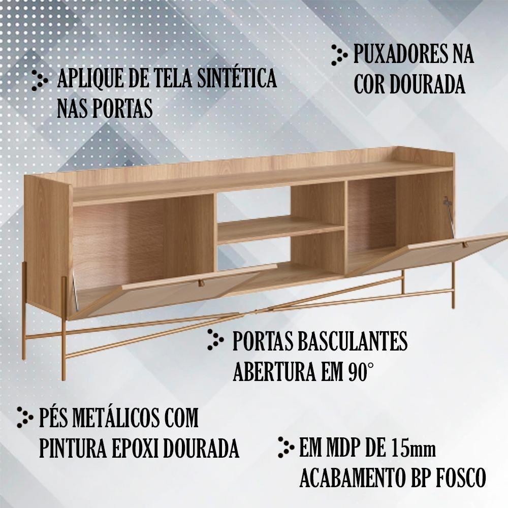 Rack p/Tv 70 Pol Palhinha 28930 Linha Oslo Hanover Artesano - 3