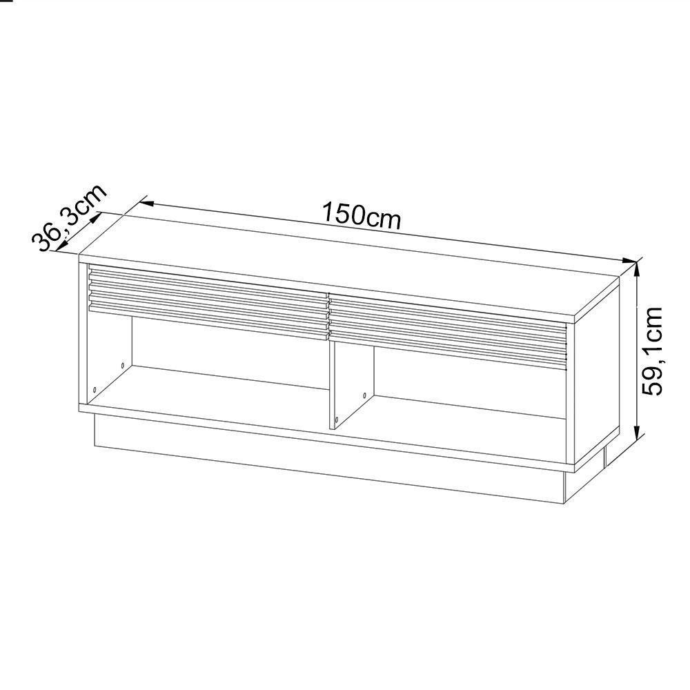 Rack 2 Gavetas Para Tv 42'' Ra2003 Natural Off White - 3