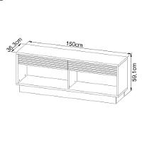 Rack 2 Gavetas Para Tv 42'' Ra2003 Natural Off White - 3