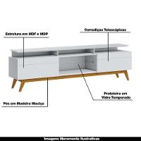 Rack Bancada 2 Gavetas Com Nicho 218cm Amy Branco Acetinado - 3